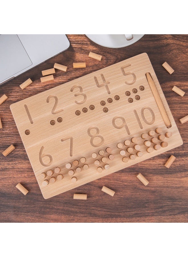 لوحة كتابة من بيبي مونتيسوري ماث جروف بلايند بلايند لوحة أظافر رقمية لبنات البناء على شكل لوحة مطابقة خشبية لعبة تنوير - اللون: لوحة أظافر - لوحة عد ملونة أساسية - Image 4