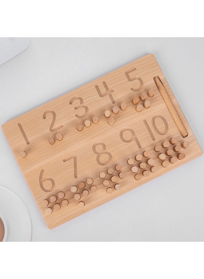لوحة كتابة من بيبي مونتيسوري ماث جروف بلايند بلايند لوحة أظافر رقمية لبنات البناء على شكل لوحة مطابقة خشبية لعبة تنوير - اللون: لوحة أظافر - لوحة عد ملونة أساسية - Image 3