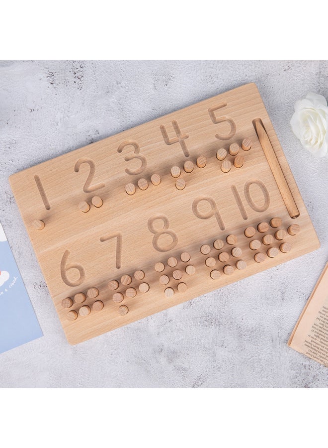 لوحة كتابة من بيبي مونتيسوري ماث جروف بلايند بلايند لوحة أظافر رقمية لبنات البناء على شكل لوحة مطابقة خشبية لعبة تنوير - اللون: لوحة أظافر - لوحة عد ملونة أساسية - Image 5