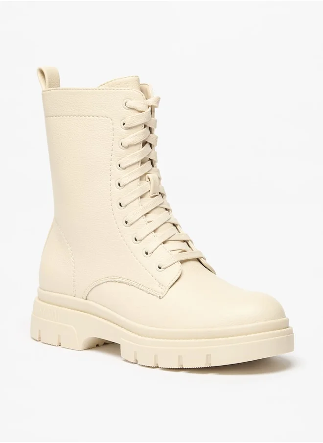 MISSY Women's Solid Boots with Zip Closure and Pull Tabs
