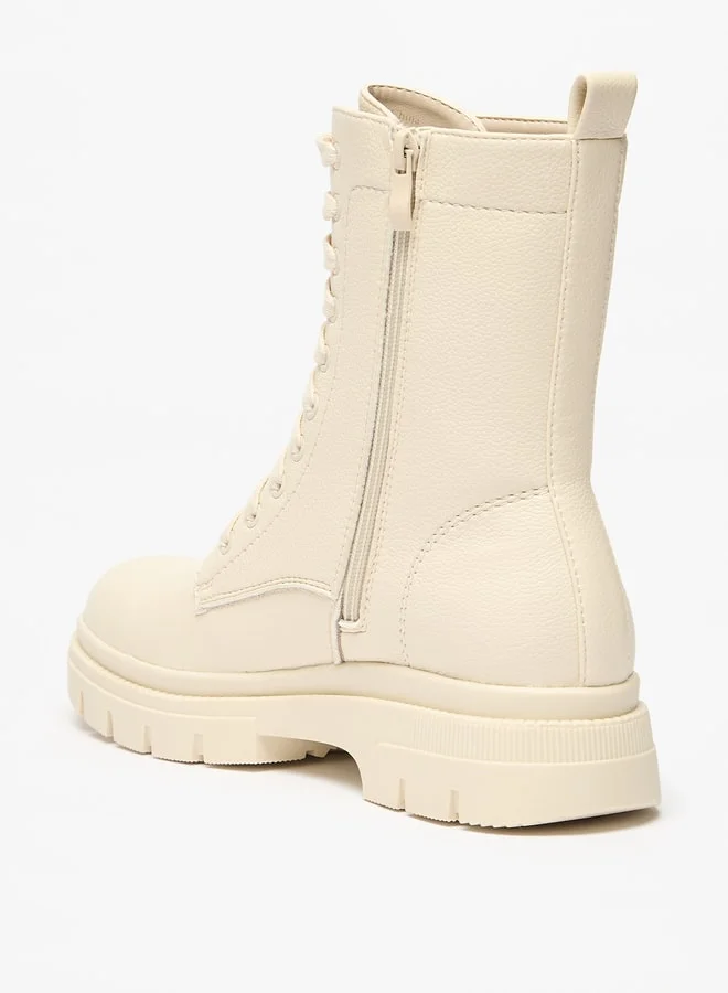 MISSY Women's Solid Boots with Zip Closure and Pull Tabs
