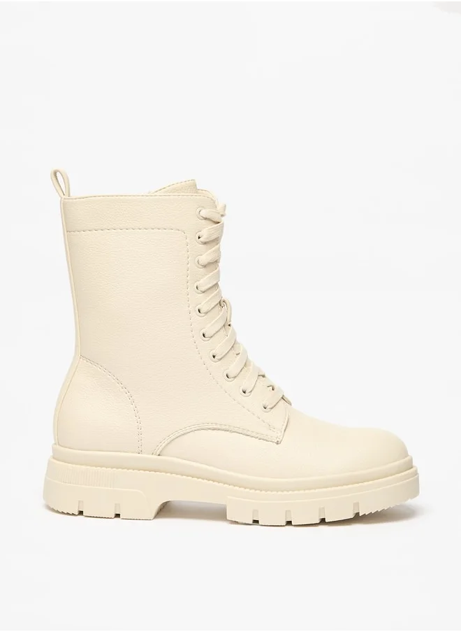 MISSY Women's Solid Boots with Zip Closure and Pull Tabs