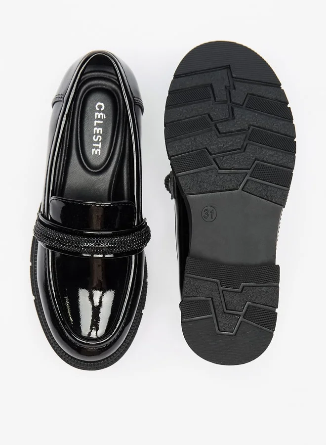 Celeste Girls' Solid Slip-On Shoes