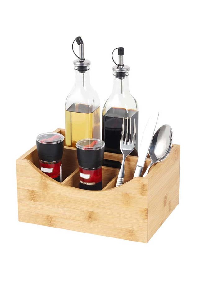 DANUBE HOME Loretta Bamboo Organizer Natural Bamboo Storage For Countertop Organizer Cooking Utensil Crock Kitchen Organization For Kitchen & Dining Room L25Xw18Xh12Cm - Clear  - Image 2