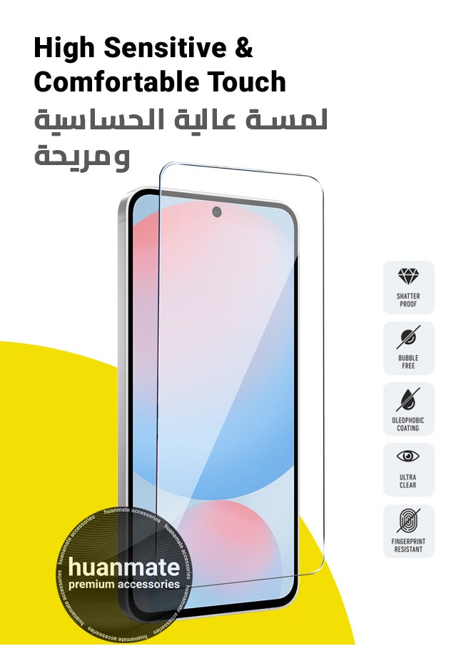 Samsung Galaxy S24 FE Tempered Glass Screen Protector – High Transparency, Delicate Touch, Anti-Explosion, Smooth Arc Edges, Easy Installation, Screen Protector for Samsung Galaxy S24 FE