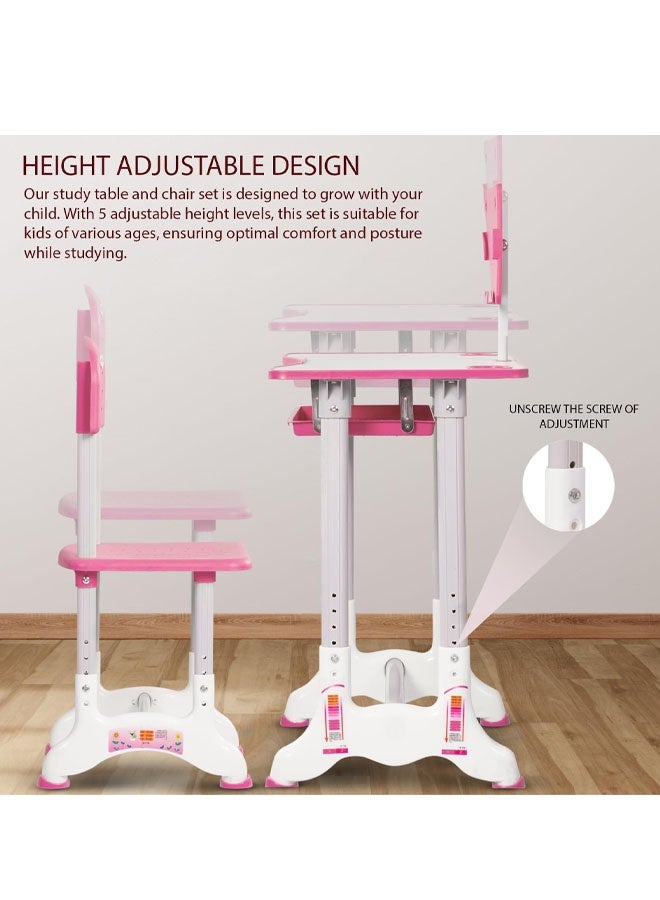 Cady One Study Table with Chair Set for Kids and Students, Adjustable Height Tilting Desk Top for Comfort, Posture, Reading and Writing for Toddlers Boys and Girls  - Image 5