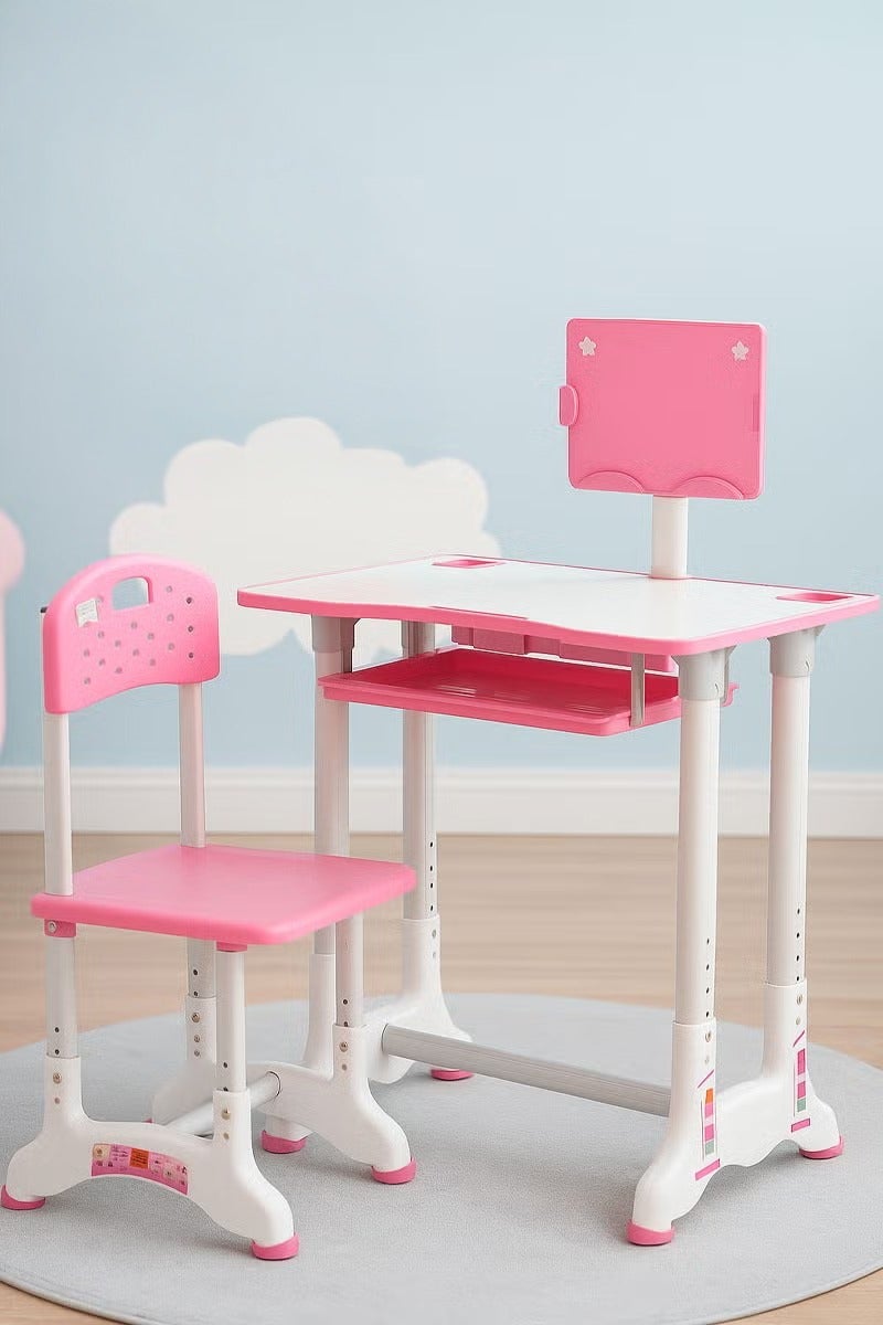 Cady One Study Table with Chair Set for Kids and Students, Adjustable Height Tilting Desk Top for Comfort, Posture, Reading and Writing for Toddlers Boys and Girls  - Image 1