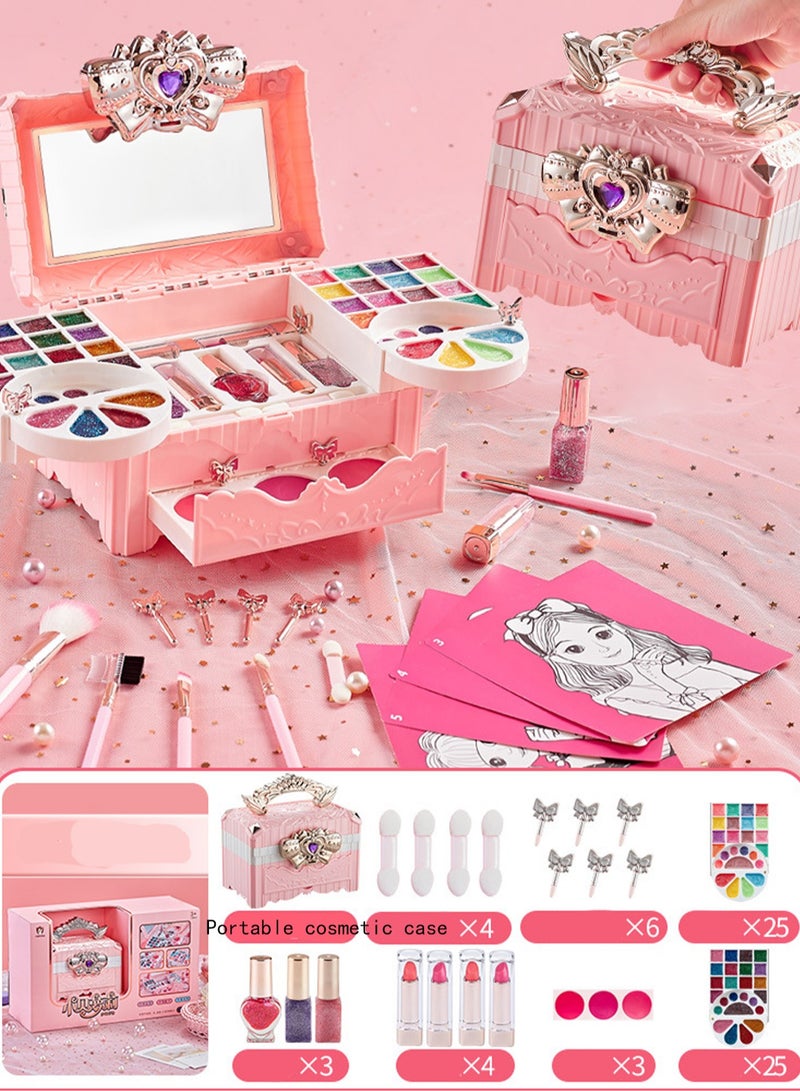 High-End Beauty Box, Washable And Non-Toxic Children'S Makeup Toys, Dress-Up Games, Holiday Gifts, Suitable For 4 Years Old And Above - Image 2