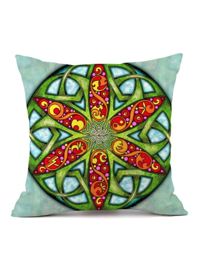 NIBEMINENT Chinese Style Art Printed Cushion Cover Green/Red/Pink 45x45cm