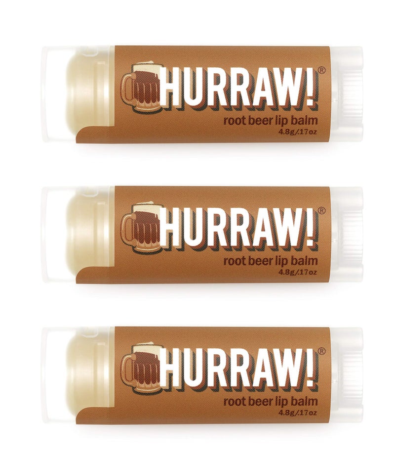 Hurraw Root Beer Lip Balm 3 Pack Organic Certified Vegan Cruelty and Gluten Free NonGMO 100 Natural Ingredients Bee Shea Soy and Palm Free Made in USA