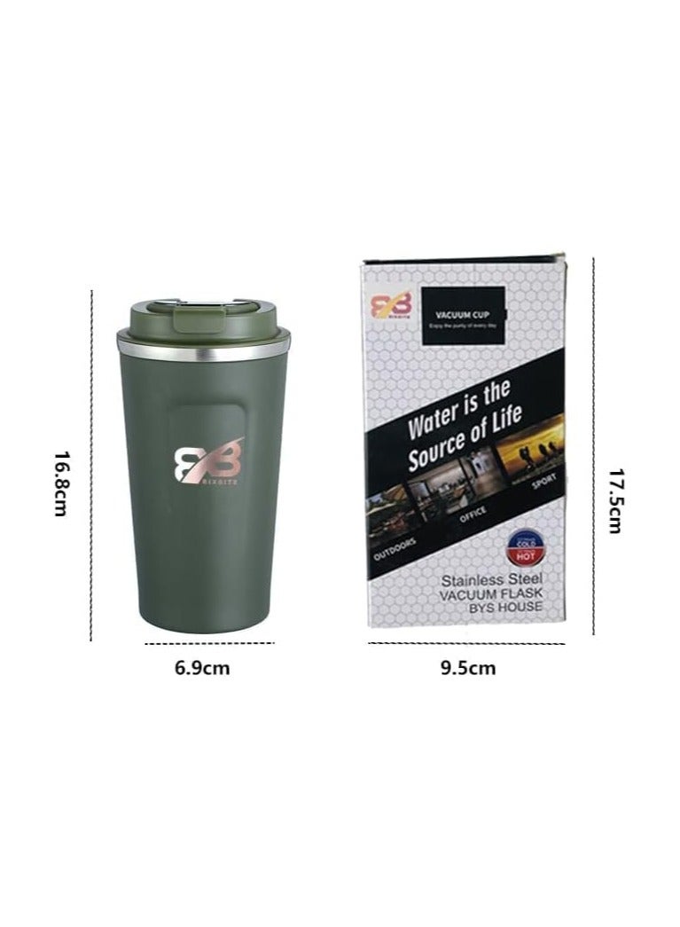 BIXBITE 510ml Insulated Coffee Mug with LED Display Temperature - Stainless Steel Vacuum Mug with Leak-Proof Flip Double Buckle for Warm and Ice Coffee and Tea  - Image 3