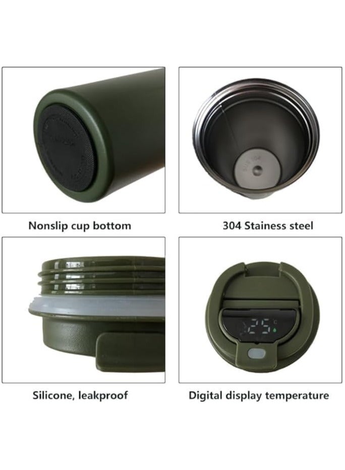 BIXBITE 510ml Insulated Coffee Mug with LED Display Temperature - Stainless Steel Vacuum Mug with Leak-Proof Flip Double Buckle for Warm and Ice Coffee and Tea  - Image 4