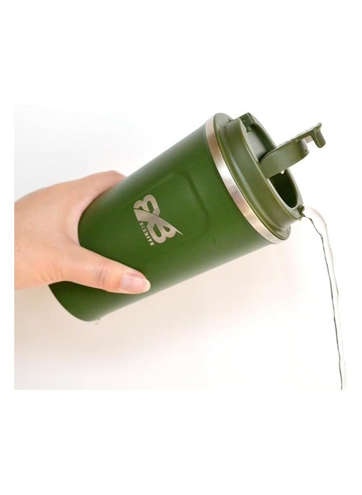 BIXBITE 510ml Insulated Coffee Mug with LED Display Temperature - Stainless Steel Vacuum Mug with Leak-Proof Flip Double Buckle for Warm and Ice Coffee and Tea  - Image 5