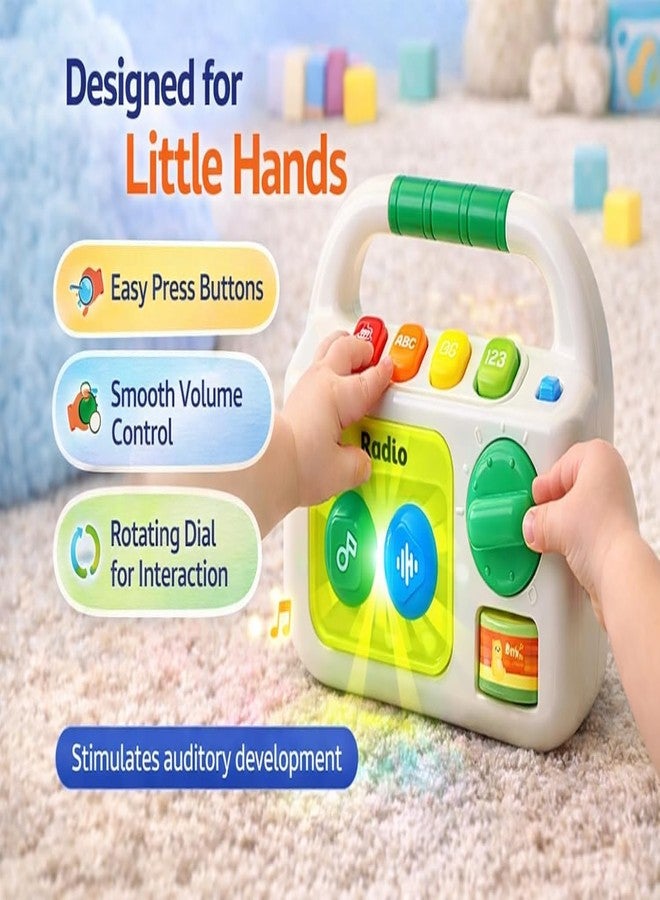 Brand Conquer Baby Musical Toy for 1+ Year, Interactive Learning with Lights & Sounds, Educational ABC Numbers Shapes Songs Toy, Portable Toy Early Development Gift for Boys & Girls (Radio) - Image 4