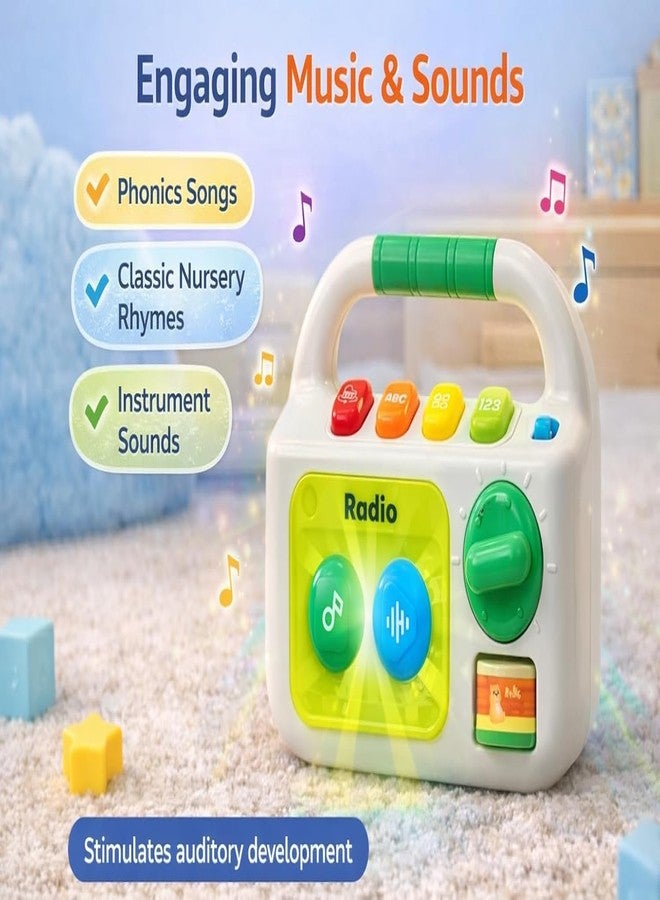 Brand Conquer Baby Musical Toy for 1+ Year, Interactive Learning with Lights & Sounds, Educational ABC Numbers Shapes Songs Toy, Portable Toy Early Development Gift for Boys & Girls (Radio) - Image 5