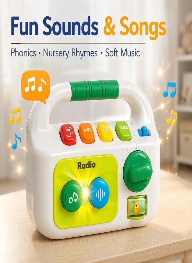Brand Conquer Baby Musical Toy for 1+ Year, Interactive Learning with Lights & Sounds, Educational ABC Numbers Shapes Songs Toy, Portable Toy Early Development Gift for Boys & Girls (Radio) - Image 3
