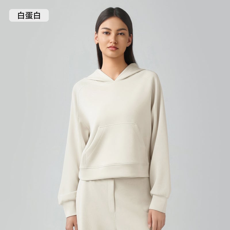 Generic Autumn Winter Hooded Windproof Sweatshirt for Women White protein