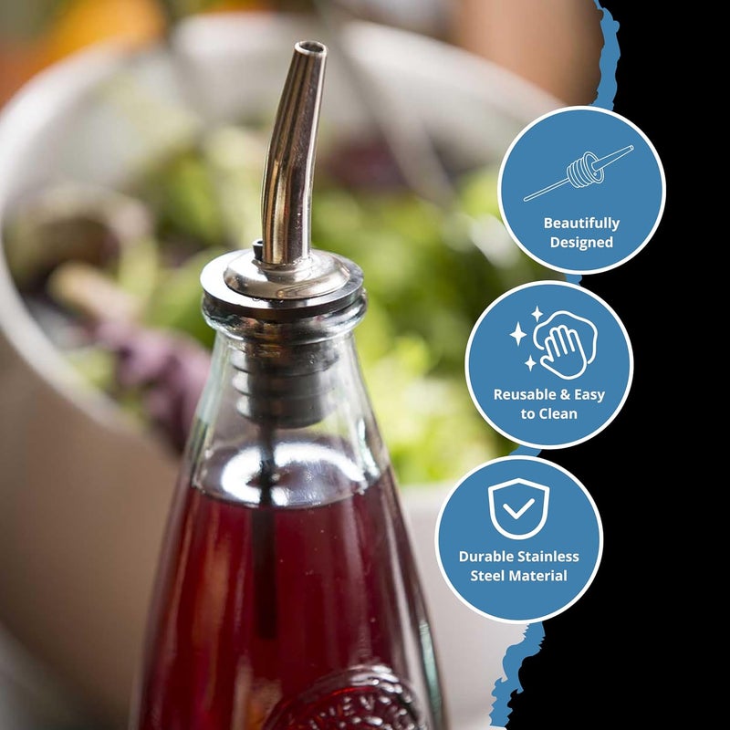 FSE Tapered Pourer Set (Pack of 12), Stainless Steel Design, Reusable, Provides Precise Mess-Free Pouring, Perfect for Spirits and Syrups, Ideal for Bars and Kitchens - Image 4