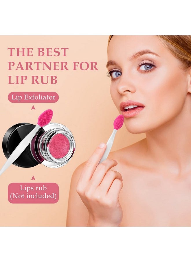 WLLHYF - 5 Pcs Lip Scrub Brush Doublesided Silicone Exfoliating Tool Mini Soft Lip Brush Cleaner For Men Women Lightening Dark Lips Smoother Fuller Lip Appearance - Image 1