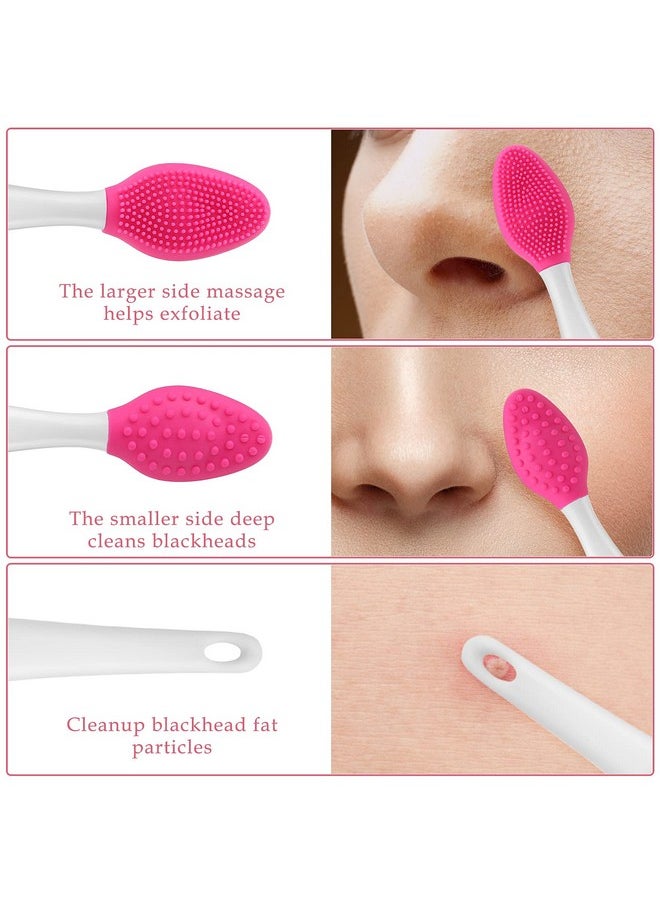 WLLHYF - 5 Pcs Lip Scrub Brush Doublesided Silicone Exfoliating Tool Mini Soft Lip Brush Cleaner For Men Women Lightening Dark Lips Smoother Fuller Lip Appearance - Image 1