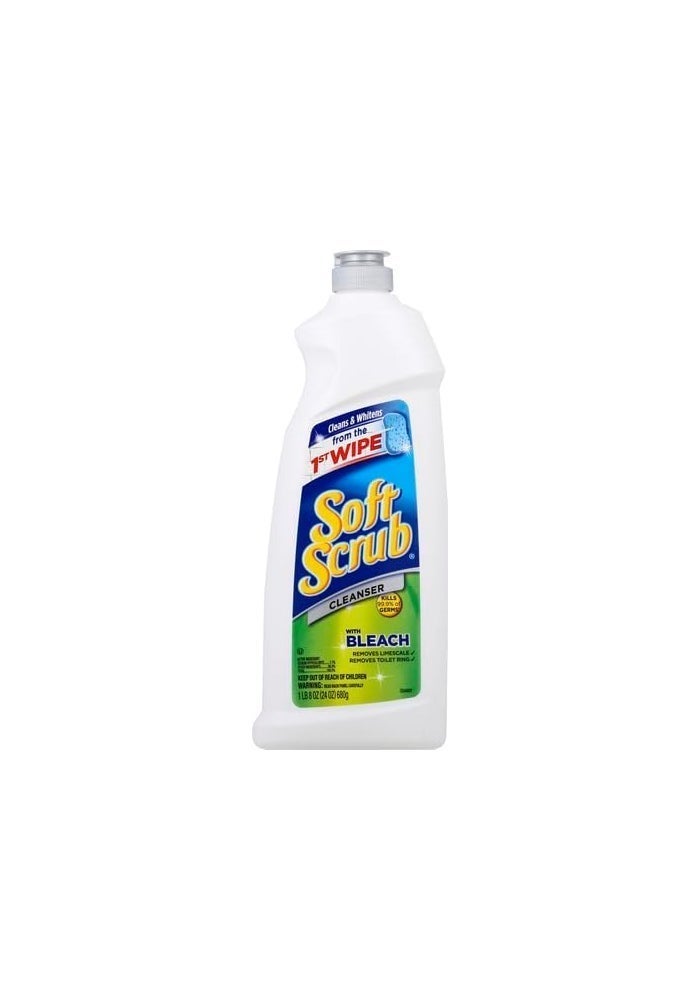 Soft Scrub Cleaner with Bleach, 24 oz - Multi-Purpose Disinfectant - Image 1