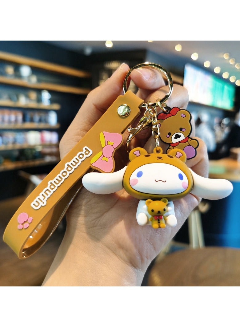 1-Piece Sanrio Cinnamoroll Keychain Cartoon Key Ring Pendant