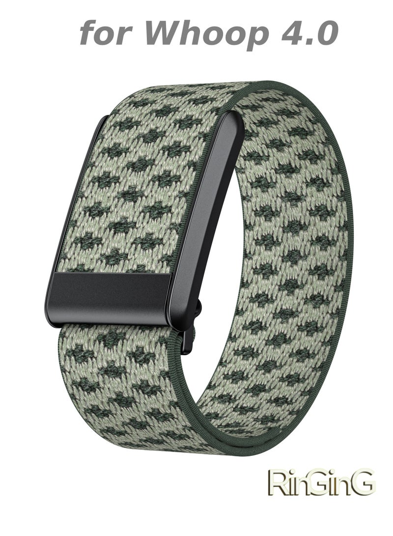 RinGinG Breathable Elastic Wristband for Whoop 4.0 – Durable adjustable woven strap with nylon blend, engineered for round-the-clock wear during sleep monitoring, gym workouts, and activity tracking. Combines moisture-wicking comfort and strap adjustability for seamless band replacement. Tool-free installation - Image 1