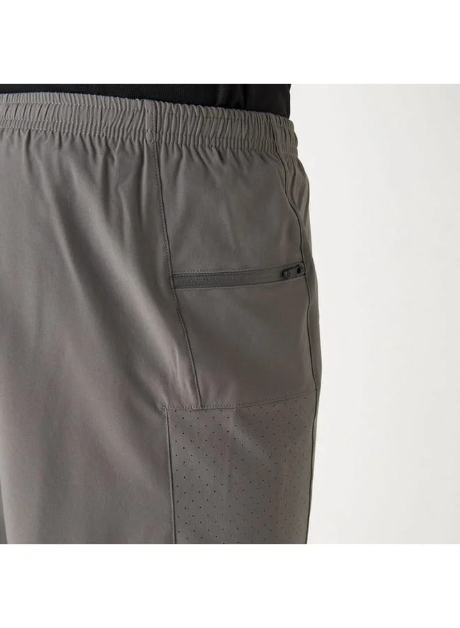 Kappa Kappa Logo Print Shorts with Elasticated Waistband and Mesh Panel