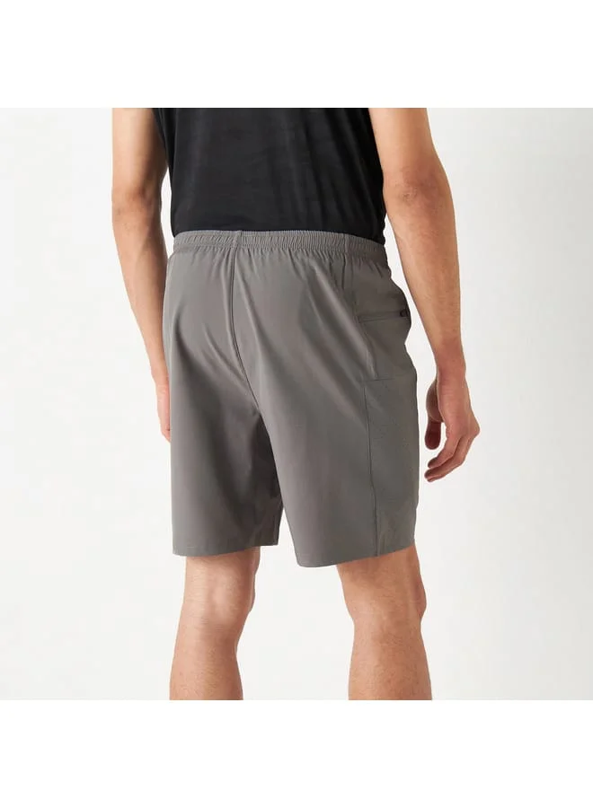 Kappa Kappa Logo Print Shorts with Elasticated Waistband and Mesh Panel