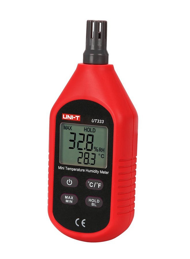 NIBEMINENT Digital Multi Purpose Hygrometers Red/Black 150x28x50mm 
