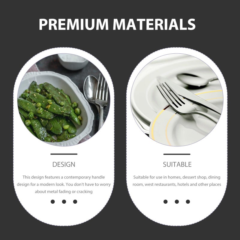 White Pearl Handle Stainless Steel Cutlery Set 3pcs Fork Spoon Dining Flatware - Image 4