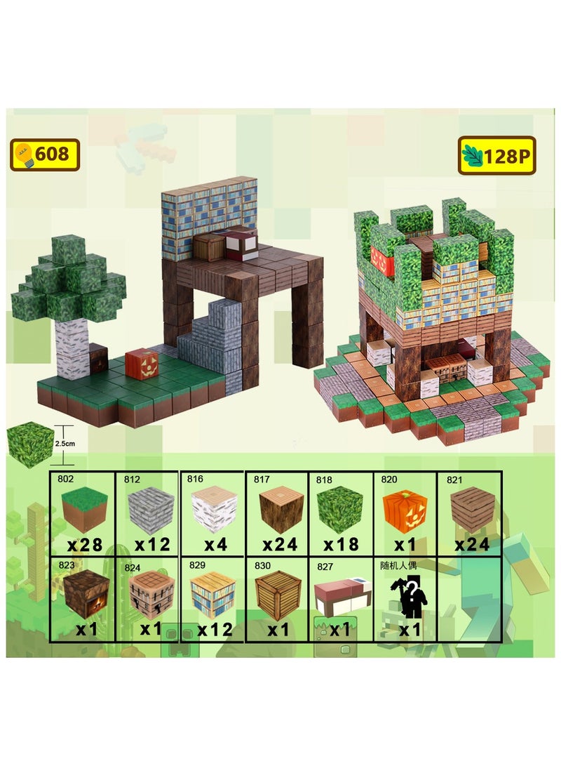 AirYoung  Game Magnetic Building Blocks , Children's Educational Game Accessories, Miniature World Building Toys Cube Construction 25MM Super Large Size, Puzzle Building Block Family Parent-child Game - Image 1