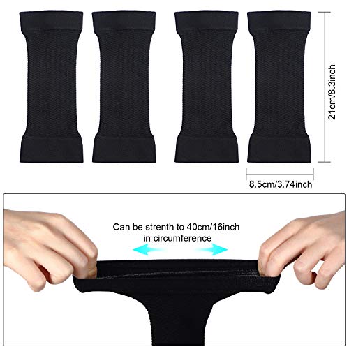 SATINIOR 2 Pairs Arm Shapers for Plus Size Women, Upper Arm Sleeves Wraps Slim Arm Compression Sleeve for Arms (Black) - Image 2