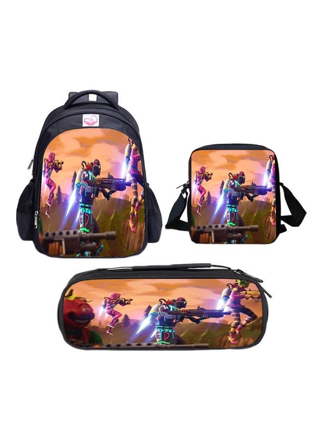 نيبمينينت طقم حقائب ظهر مدرسية بطبعة ذو طابع من لعبة "Fortnite" 3 قطع بني/ أسود/ أزرق - Image 1