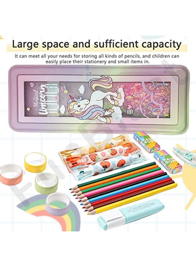 FunBlast Pencil Box for Kids - Unicorn Pencil Box for Girls, Pencil Box Boys, Unicorn Stationary Set, Pencil Box for Kids for School, Metal Pencil Box for Kids (Assorted Color) - Image 2