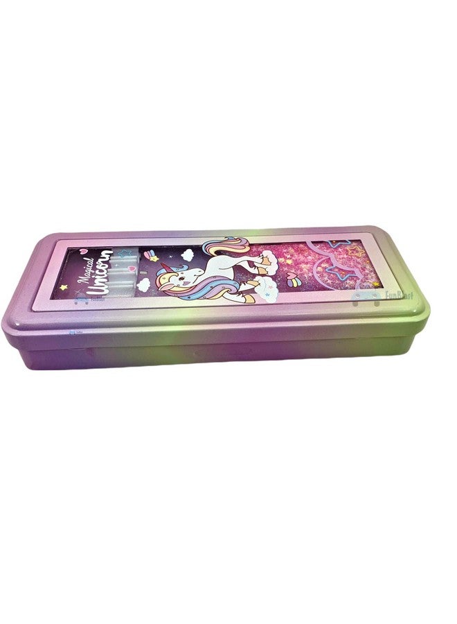 FunBlast Pencil Box for Kids - Unicorn Pencil Box for Girls, Pencil Box Boys, Unicorn Stationary Set, Pencil Box for Kids for School, Metal Pencil Box for Kids (Assorted Color) - Image 4