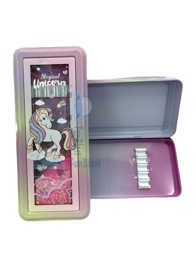 FunBlast Pencil Box for Kids - Unicorn Pencil Box for Girls, Pencil Box Boys, Unicorn Stationary Set, Pencil Box for Kids for School, Metal Pencil Box for Kids (Assorted Color) - Image 1