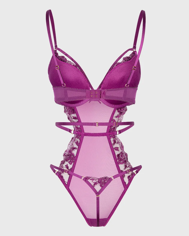 Isla & Evie Isla & Evie Purple Potion Mesh Bodysuit