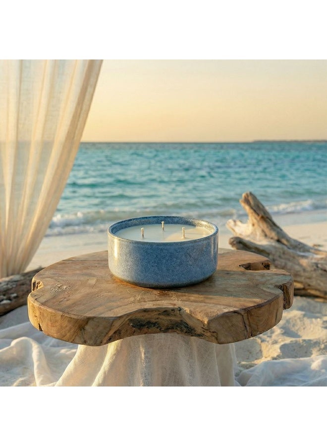 Amara Azure (620G) Eternal Blooming Rose Jar Candle, Blue, Ceramic & Wax with Ceramic, Jar Candle For Home Styling - Image 5