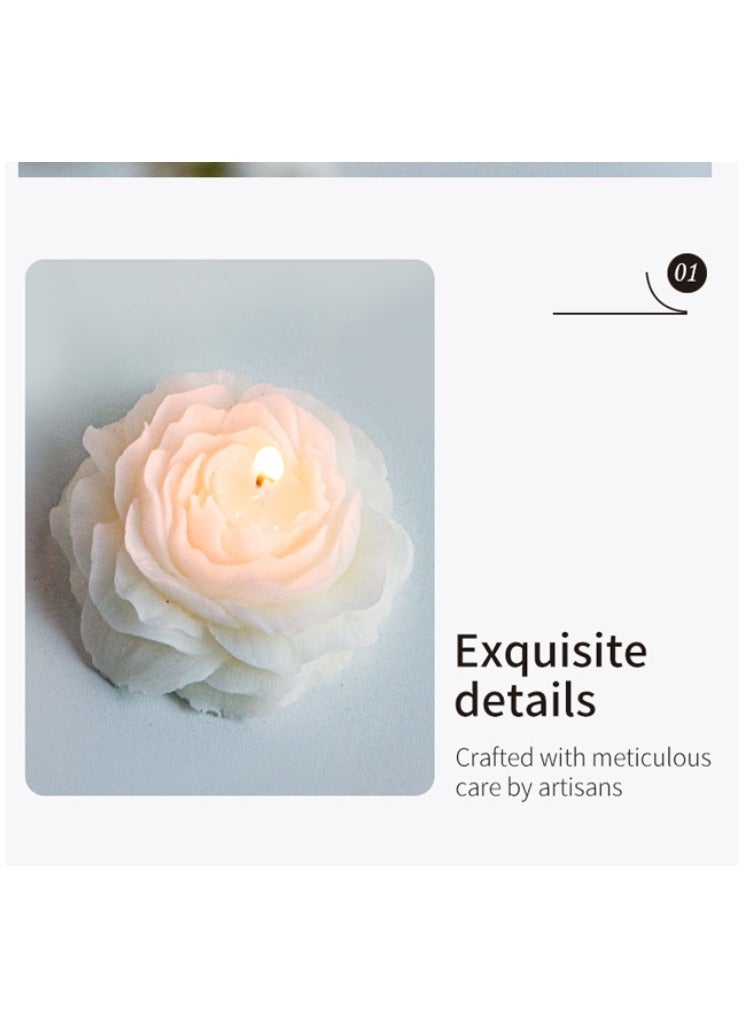 6 قطع في كل صندوق شموع معطرة على شكل زهرة أنيقة من شمع الصويا، هدية مثالية للنساء، ديكور منزلي بسيط - Image 3