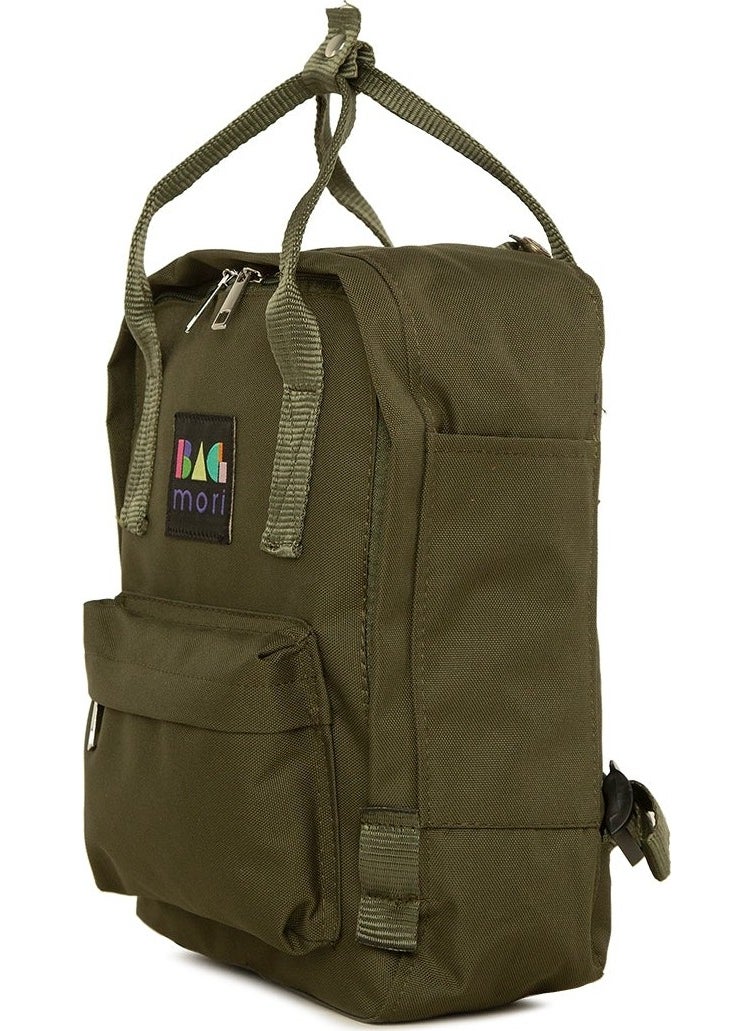 Bagmori Khaki Square Mini Backpack with Adjustable Strap  - Image 2