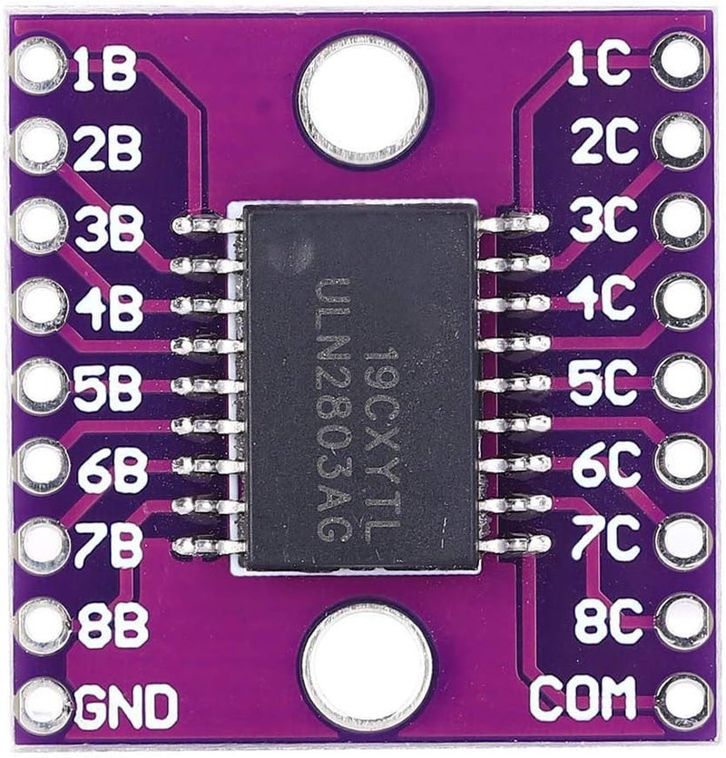 لمراقبة جودة الهواء الداخلي - وحدة صفوف ترانزستورات دارلينجتون ULN2803A 50V ملحق كهربائي صناعي مزود بمستشعر أكسيد معدني مدمج ووحدة تحكم دقيقة 8 بت، قطعتان - Image 1