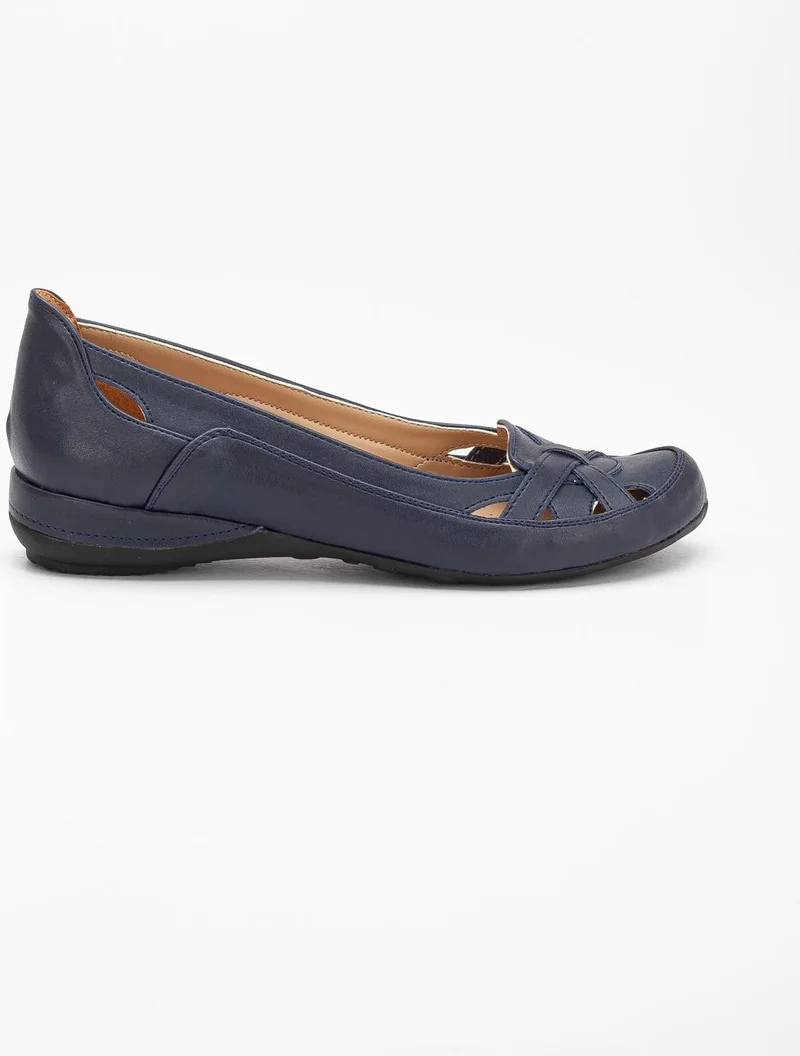 Dilimler Ayakkabı Slices Shoes Cage Model Navy Blue Women's Casual Shoes