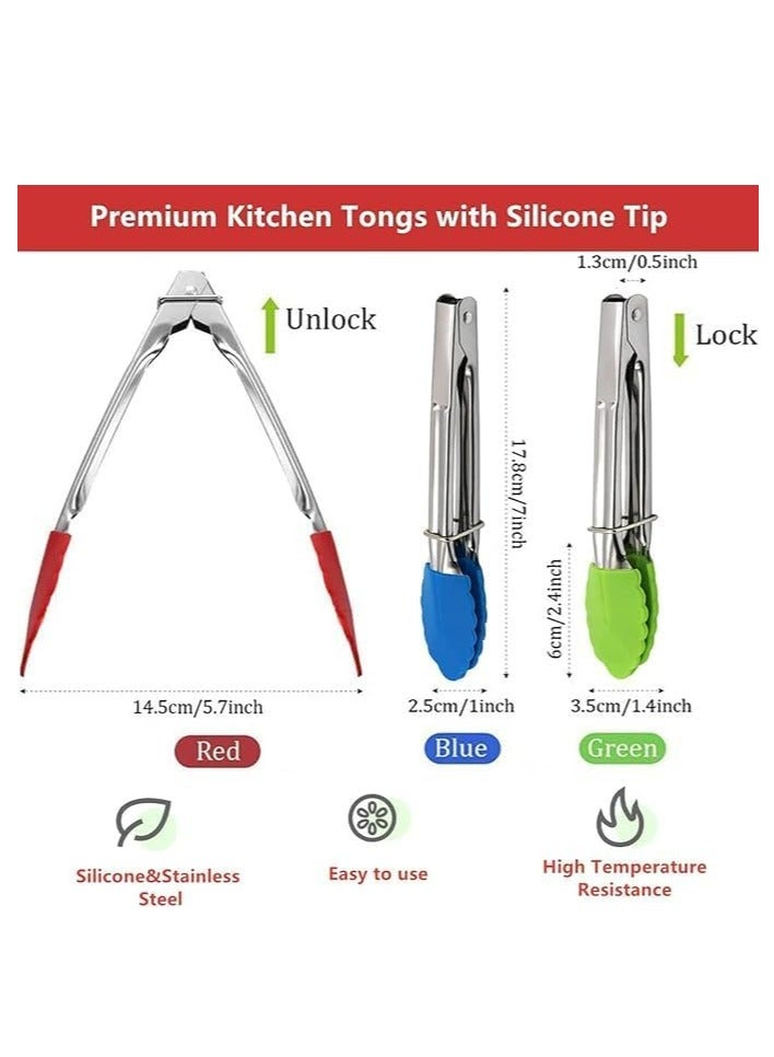 أوزيغالور 3 حزم 7" صغيرة مع الأقدام المغطاة بالسيلكون مع مقابض فولاذية، مقاومة للحرارة، غير لزجة للطهي والخدمة - Image 5