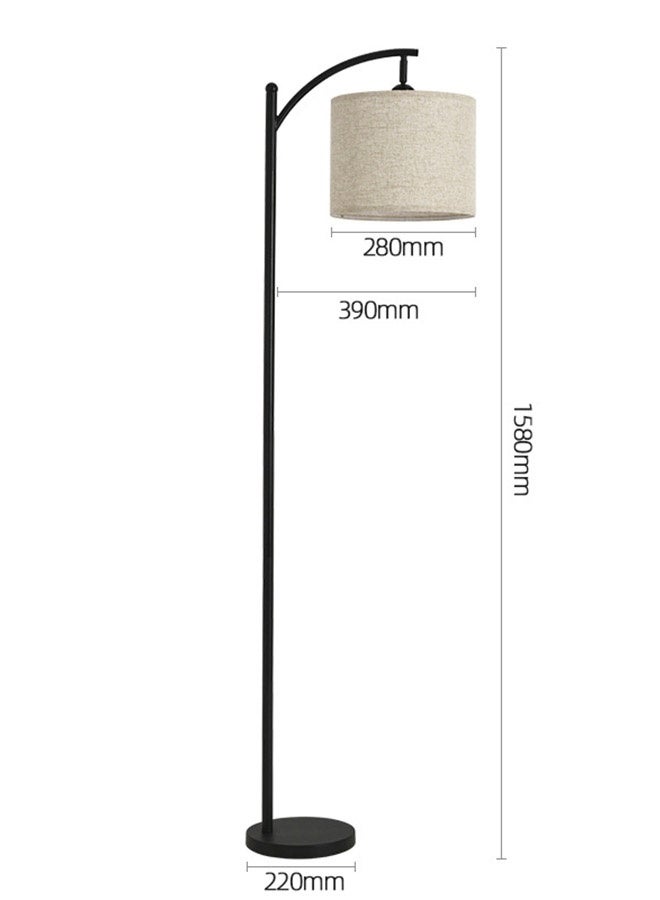 Floor Lamps for Living Room with Adjustable Hanging Linen Shade Modern Floor Lamp for Reading Lamp for Living Room, Bedroom, Office Black 28x39x158cm - Image 2