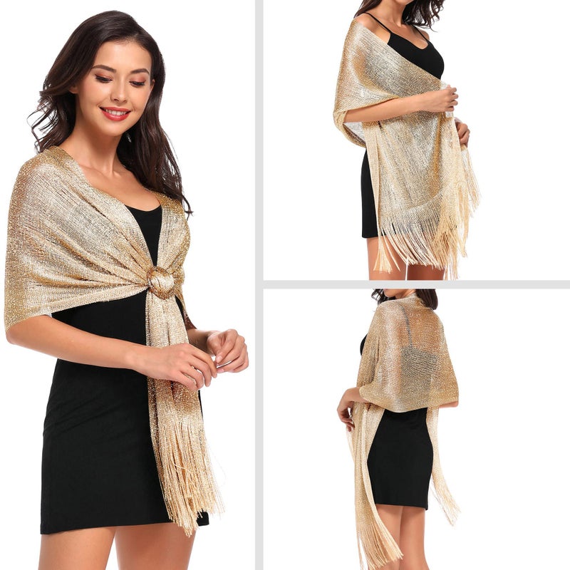 vimate Womens Wraps and Shawls for Evening Dresses, Khaki Pashmina Shawl Scarf and Wraps for Formal Dresses (Khaki) - Image 4