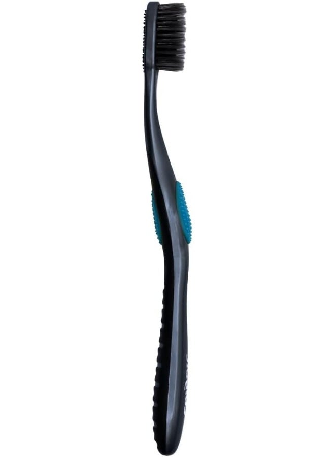 Colgate 360 Charcoal Infused Toothbrush FlossTip Bristles Soft Colors Vary Pack of 4 - Image 4