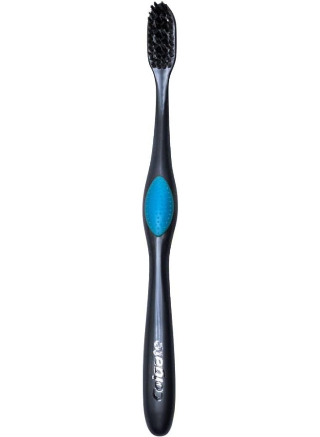 Colgate 360 Charcoal Infused Toothbrush FlossTip Bristles Soft Colors Vary Pack of 4 - Image 3