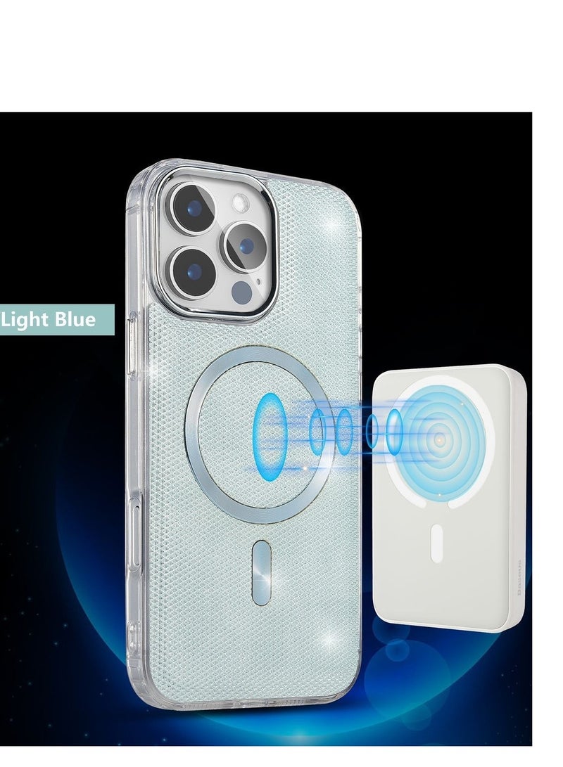 JSJM IP13 PRO  SHINING WITH MAGSAFE MAGNETIC CASE IPHONE 13 PRO (Design- 140) [Light BLUE Color]