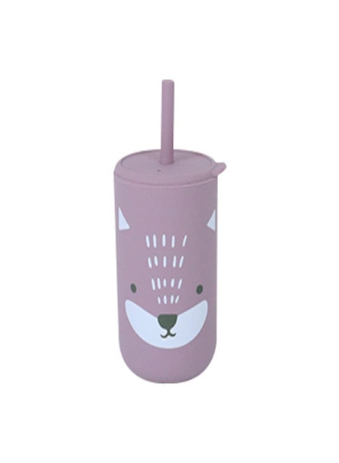 GUCHIGU Mini Cup + Straw Training System - 100% Silicone Training Cup for Infants + Toddlers | Reusable Portable Baby Sippy Drinking Cup for Kids | BPA Free | Cute Penguin Shape (SU2111B, Purple) - Image 1